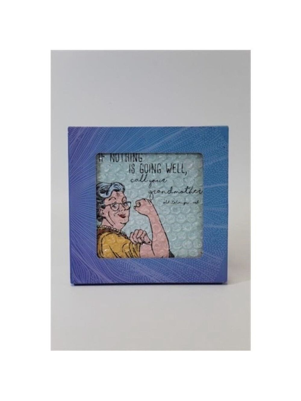 If Nothings Going Well Call Grandma Ceramic Plaque Coaster 7”x7” NIB